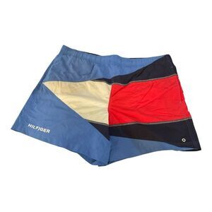 Tommy Hilfiger Red, Blue, and Yellow Swim Trunks